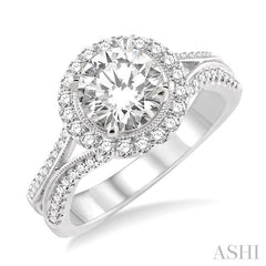 1/2 Ctw Diamond Semi-Mount Engagement Ring in 14K White Gold