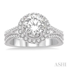 1/2 Ctw Diamond Semi-Mount Engagement Ring in 14K White Gold