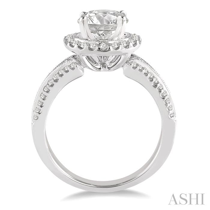 1/2 Ctw Diamond Semi-Mount Engagement Ring in 14K White Gold
