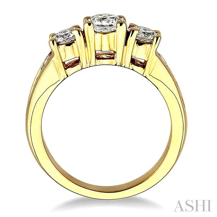 2 Ctw Nine Stone Round Cut Diamond Engagement Ring in 14K Yellow Gold