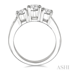 1 1/2 Ctw Nine Stone Round Cut Diamond Engagement Ring in 14K White Gold