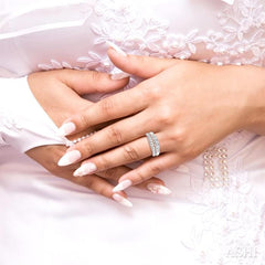 3/4 ctw Diamond Wedding Set with 1/2 ctw Round Cut Engagement Ring and 1/4 ctw Wedding Band in 14K White Gold