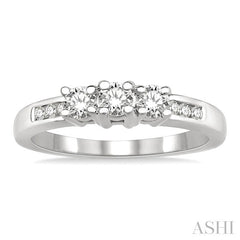 1/2 Ctw Nine Stone Round Cut Diamond Engagement Ring in 14K White Gold