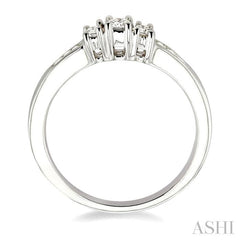 1/4 ctw Nine Stone Round Cut Diamond Engagement Ring in 14K White Gold