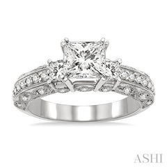 3/4 Ctw Diamond Semi-Mount Engagement Ring in 14K White Gold