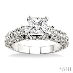 3/4 ctw Diamond Semi-Mount Engagement Ring in 14K White Gold