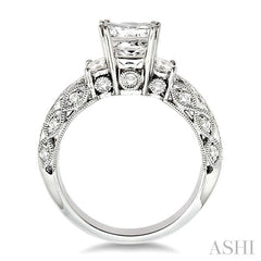 3/4 ctw Diamond Semi-Mount Engagement Ring in 14K White Gold