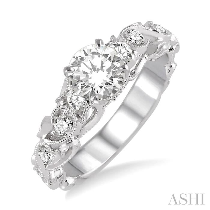 1/3 Ctw Diamond Semi-Mount Engagement Ring in 14K White Gold