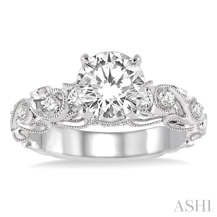 1/3 Ctw Diamond Semi-mount Engagement Ring in 14K White Gold
