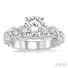 1/3 Ctw Diamond Semi-mount Engagement Ring in 14K White Gold
