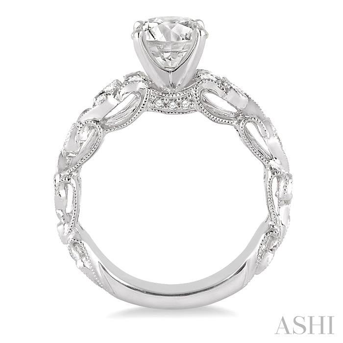 1/3 Ctw Diamond Semi-mount Engagement Ring in 14K White Gold