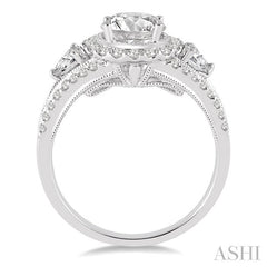 3/4 Ctw Diamond Semi-mount Engagement Ring in 14K White Gold
