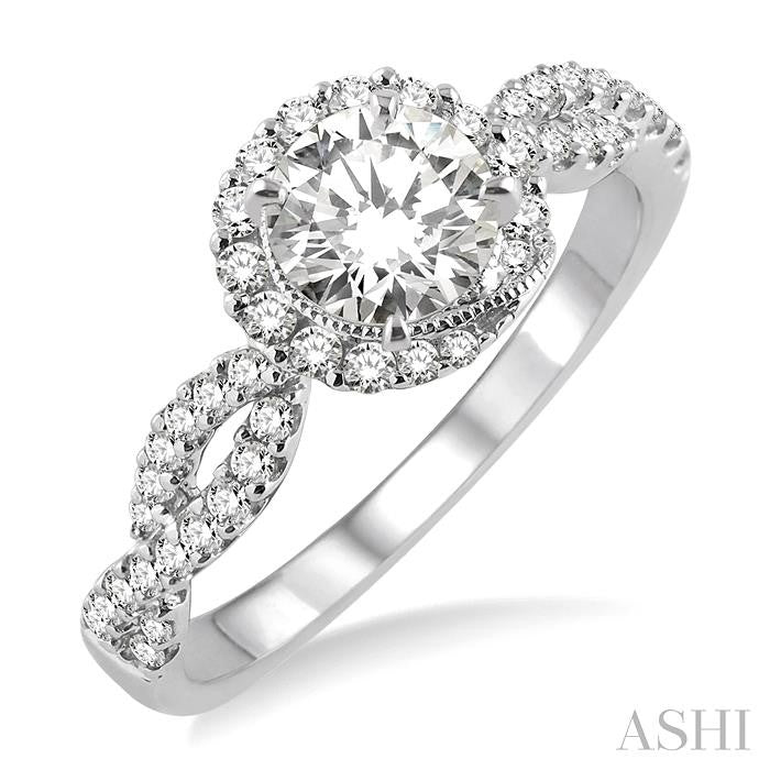 1/3 Ctw Diamond Semi-Mount Engagement Ring in 14K White Gold