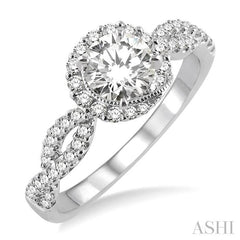 1/3 Ctw Diamond Semi-mount Engagement Ring in 14K White Gold