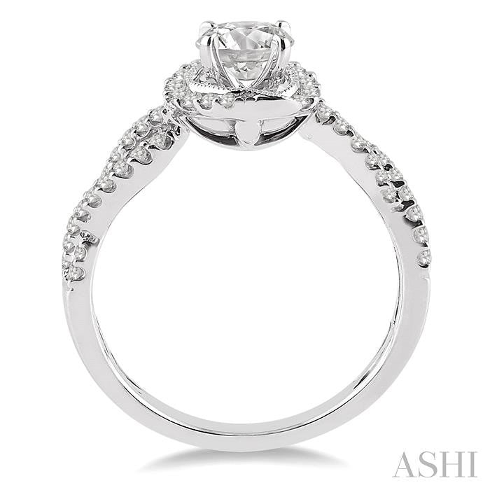 1/3 Ctw Diamond Semi-mount Engagement Ring in 14K White Gold