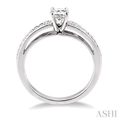 1/5 Ctw Round Cut Diamond Semi-Mount Engagement Ring in 14K White Gold