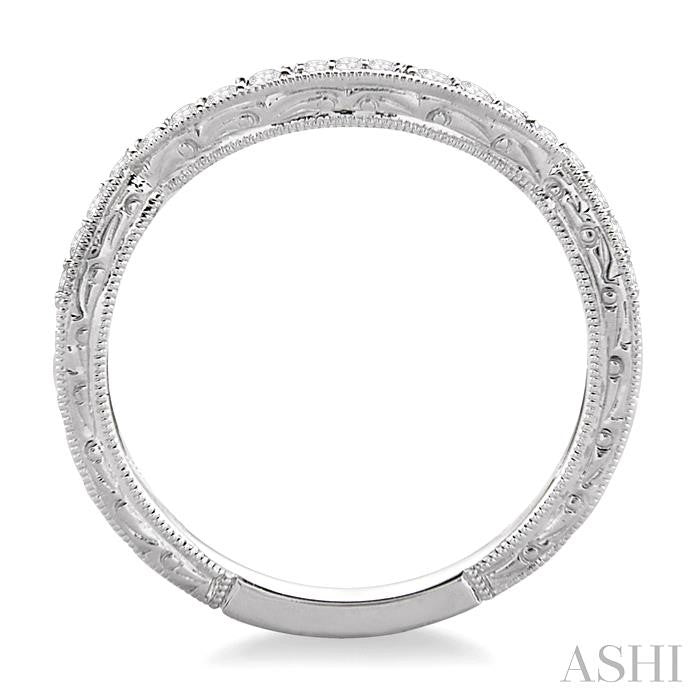 1/5 Ctw Round Cut Diamond Matching Wedding Band in 14K White Gold