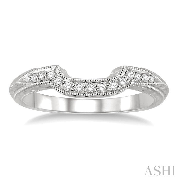 1/10 Ctw Round Cut Diamond Matching Wedding Band in 14K White Gold