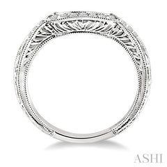 1/10 Ctw Round Cut Diamond Matching Wedding Band in 14K White Gold