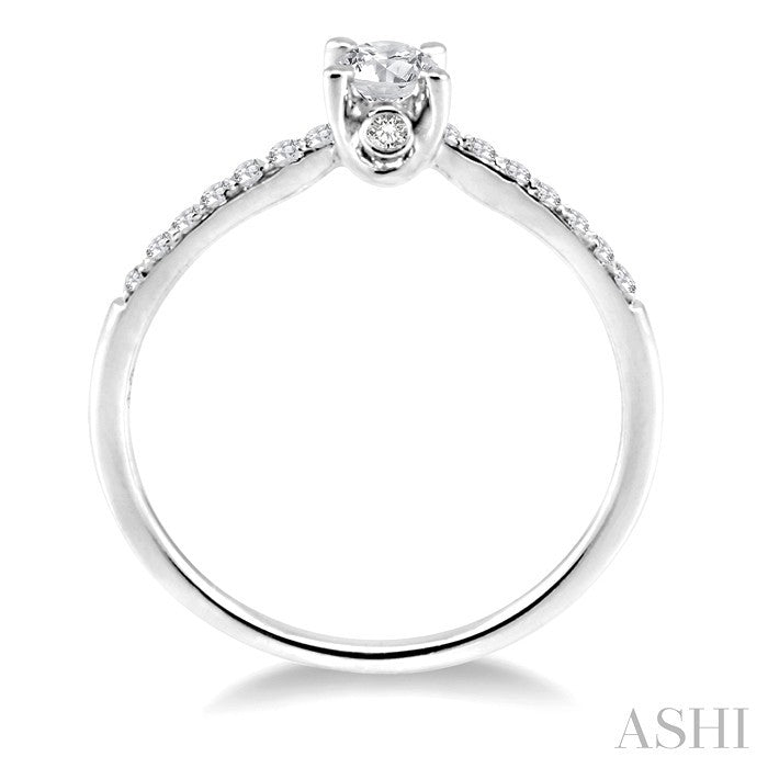 1/6 Ctw Round Cut Diamond Semi-Mount Engagement Ring in 14K White Gold