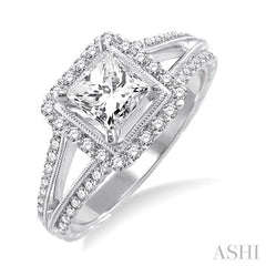 1/2 ctw Diamond Semi-Mount Engagement Ring in 14K White Gold