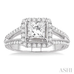 1/2 ctw Diamond Semi-Mount Engagement Ring in 14K White Gold