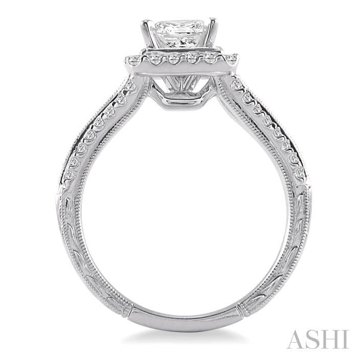 1/2 Ctw Diamond Semi-Mount Engagement Ring in 14K White Gold
