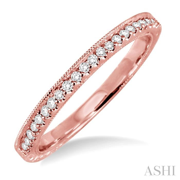 1/6 Ctw Round Cut Diamond Matching Wedding Band in 14K Rose Gold