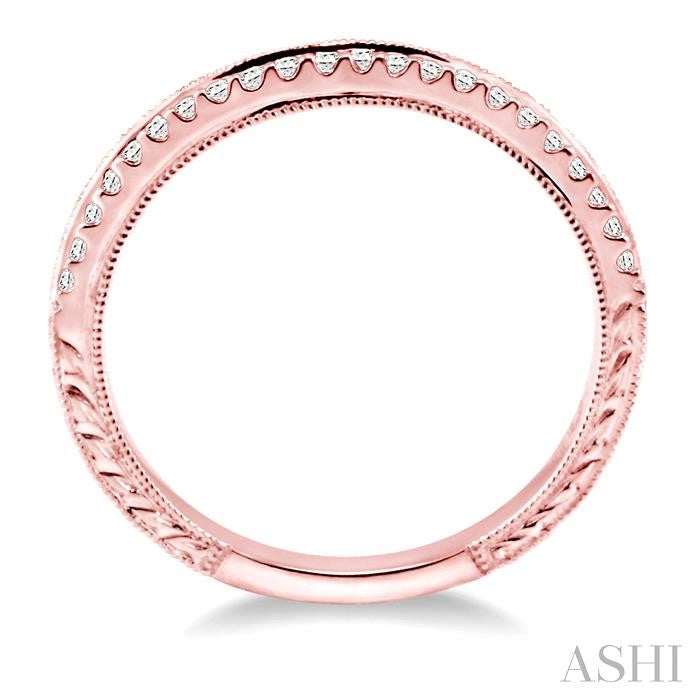 1/6 Ctw Round Cut Diamond Matching Wedding Band in 14K Rose Gold