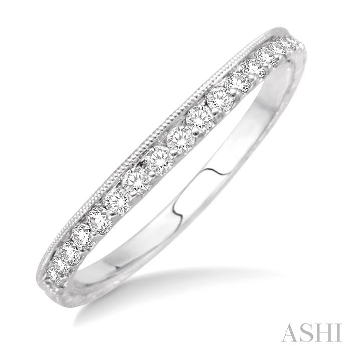 1/6 Ctw Round Cut Diamond Matching Wedding Band in 14K White Gold