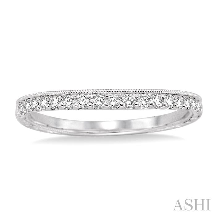 1/6 Ctw Round Cut Diamond Matching Wedding Band in 14K White Gold