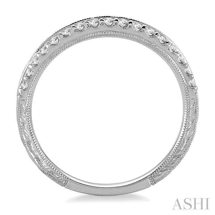 1/6 Ctw Round Cut Diamond Matching Wedding Band in 14K White Gold