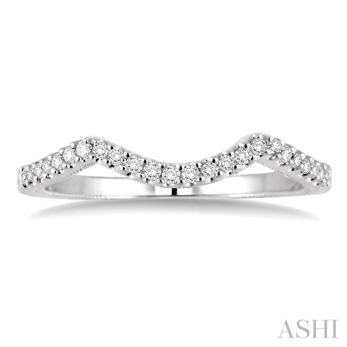1/6 Ctw Round Cut Diamond Matching Wedding Band in 14K White Gold