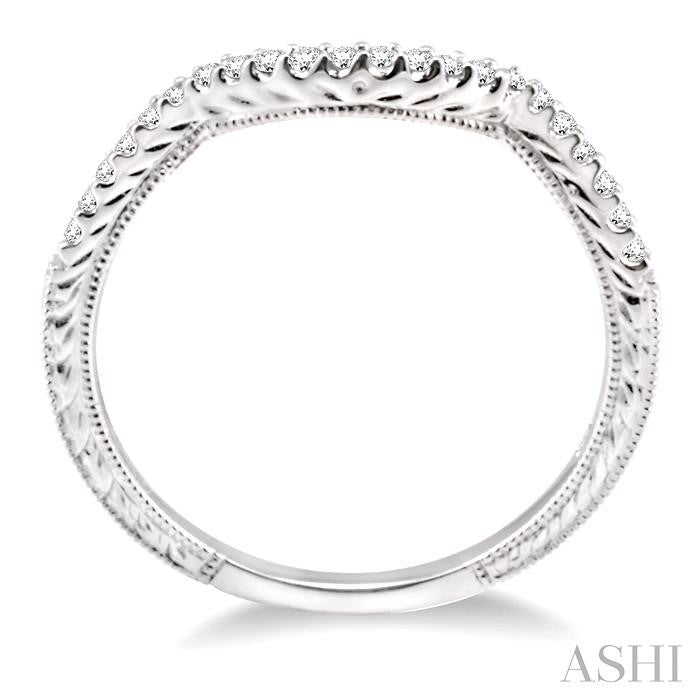 1/6 Ctw Round Cut Diamond Matching Wedding Band in 14K White Gold