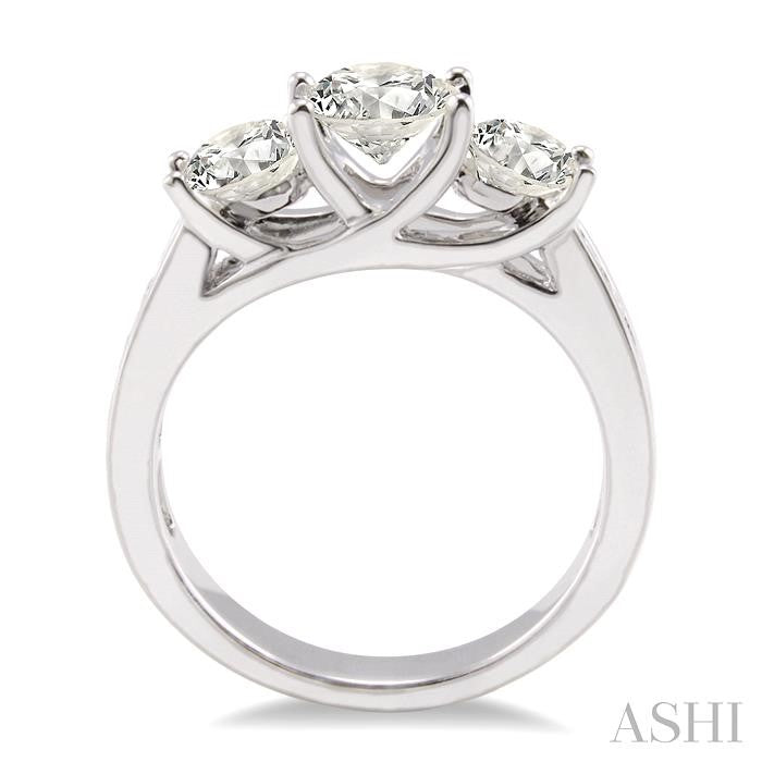 2 ctw Diamond Engagement Ring with 3/4 ct Round Cut Center Stone in 14K White Gold