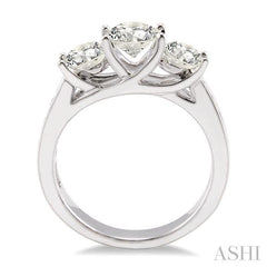 2 ctw Diamond Engagement Ring with 3/4 ct Round Cut Center Stone in 14K White Gold