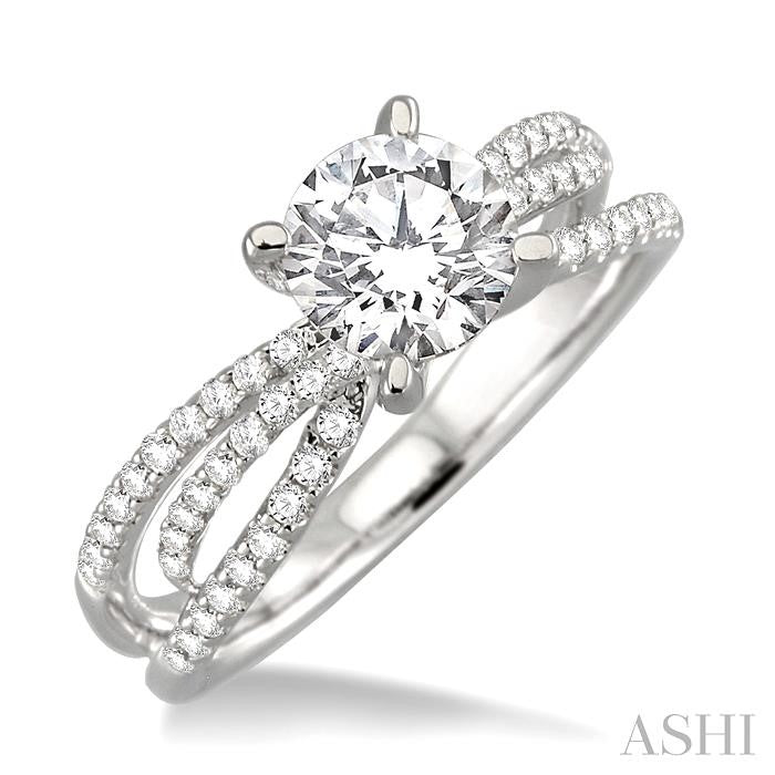 3/8 ctw Diamond Semi-Mount Engagement Ring in 14K White Gold