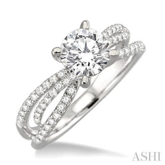 3/8 ctw Diamond Semi-Mount Engagement Ring in 14K White Gold