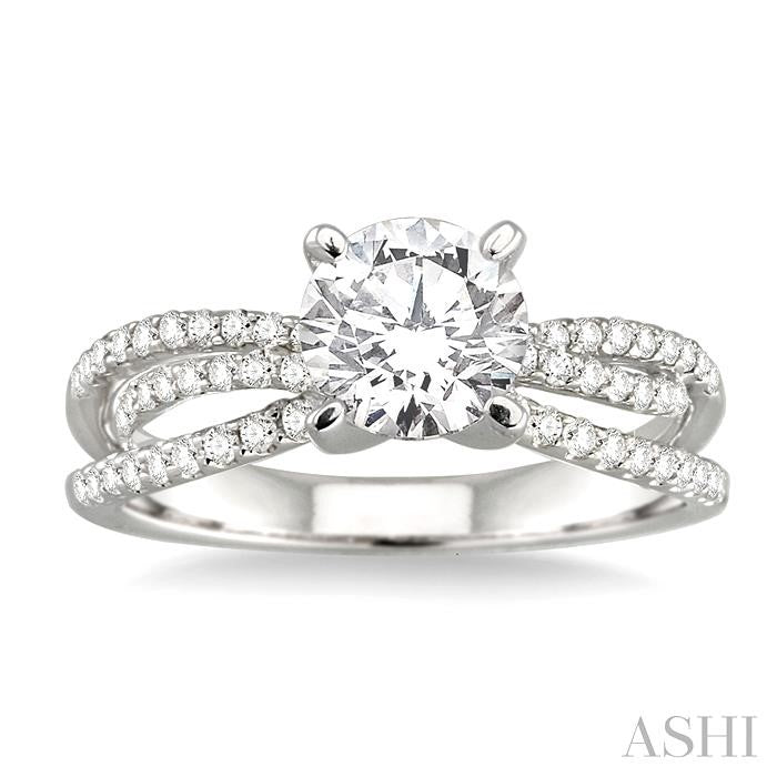 3/8 ctw Diamond Semi-Mount Engagement Ring in 14K White Gold