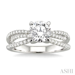 3/8 ctw Diamond Semi-Mount Engagement Ring in 14K White Gold