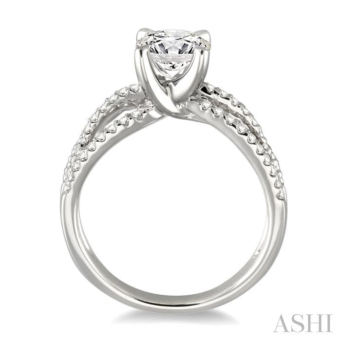 3/8 ctw Diamond Semi-Mount Engagement Ring in 14K White Gold