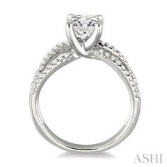 3/8 ctw Diamond Semi-Mount Engagement Ring in 14K White Gold