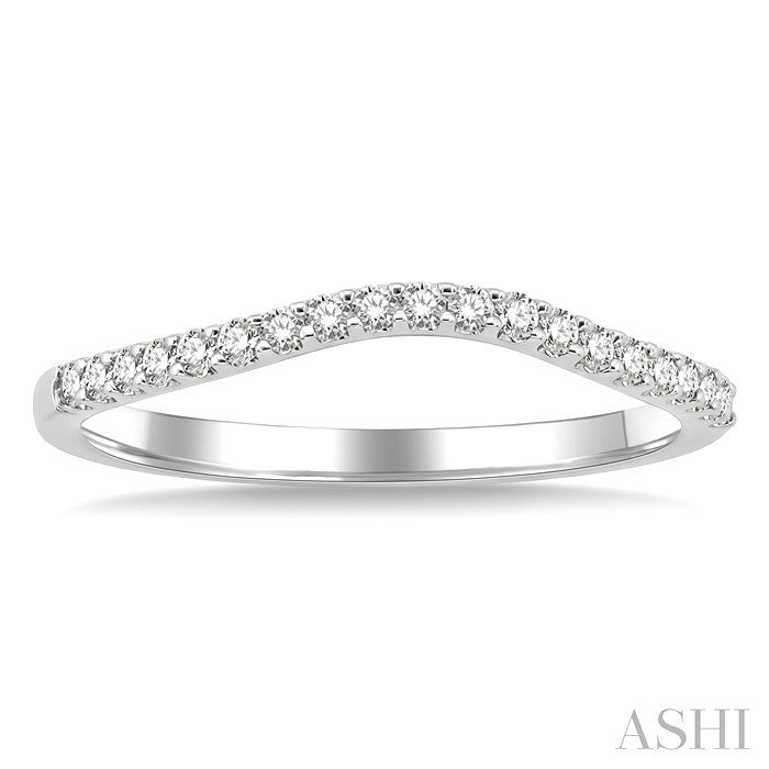 1/5 Ctw Round Cut Diamond Wedding Band in 14K White Gold