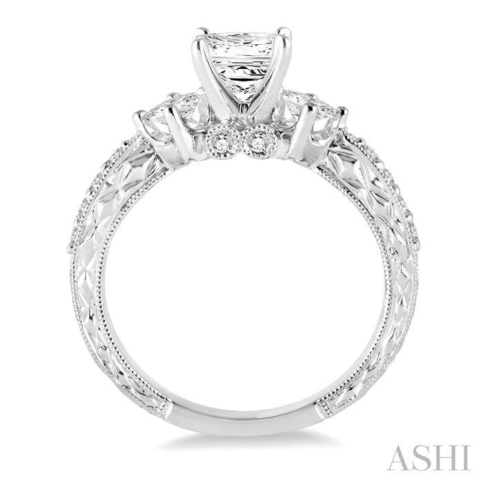 3/8 ctw Diamond Semi-mount Engagement Ring in 14K White Gold