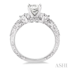 3/8 ctw Diamond Semi-mount Engagement Ring in 14K White Gold