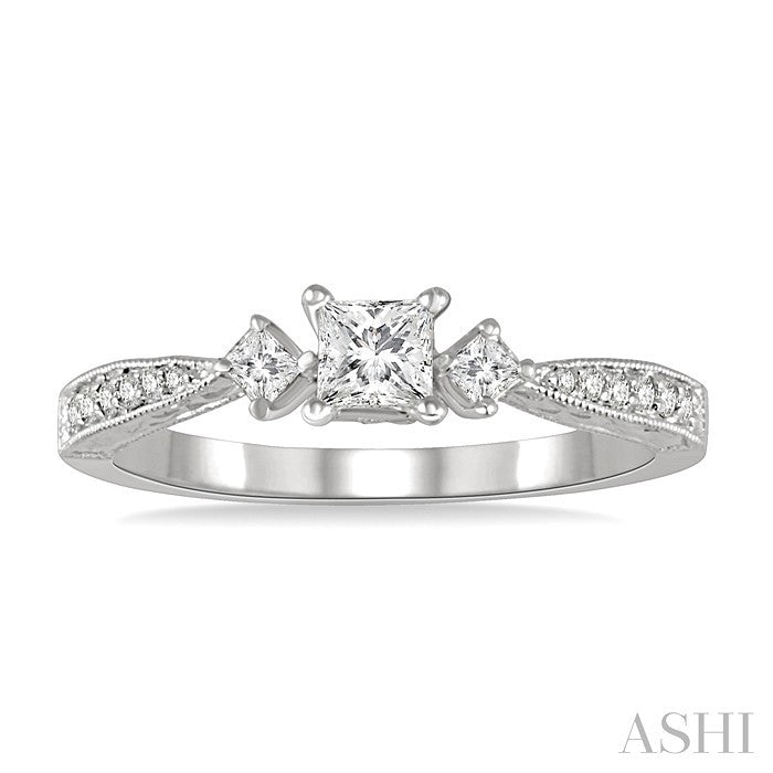 1/5 Ctw Diamond Semi-Mount Engagement Ring in 14K White Gold