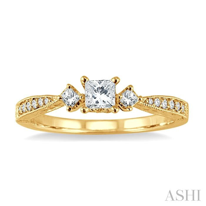 1/5 ctw Diamond Semi-Mount Engagement Ring in 14K Yellow Gold
