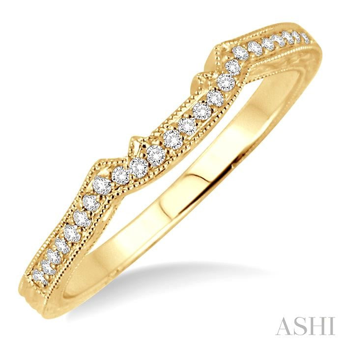 1/10 Ctw Round Cut Diamond Matching Wedding Band in 14K Yellow Gold