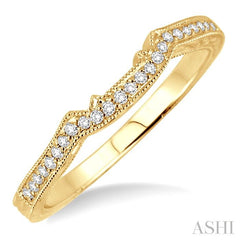 1/10 Ctw Round Cut Diamond Matching Wedding Band in 14K Yellow Gold