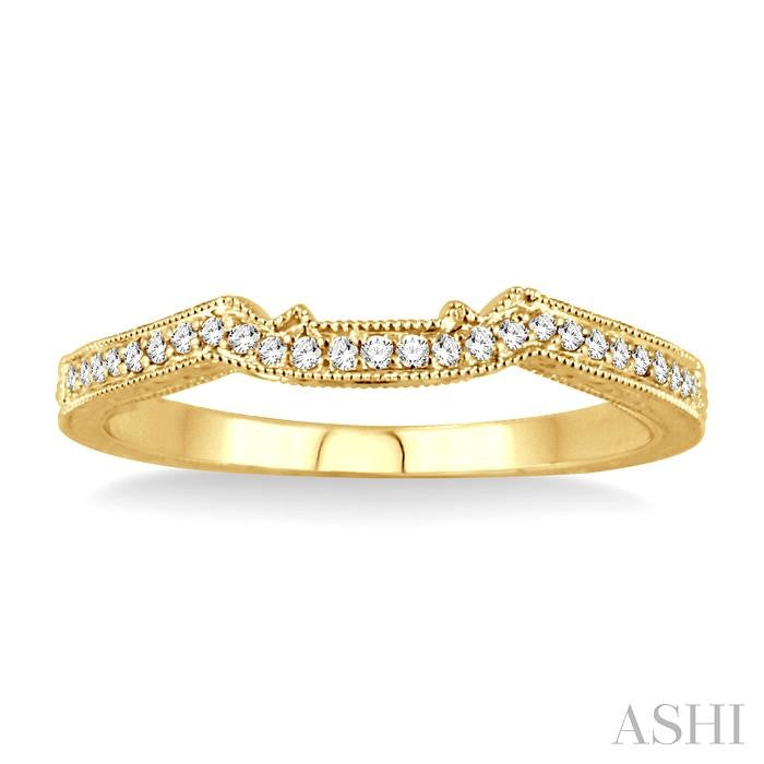 1/10 Ctw Round Cut Diamond Matching Wedding Band in 14K Yellow Gold